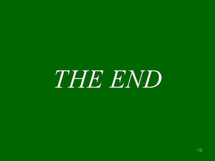 THE END 13 