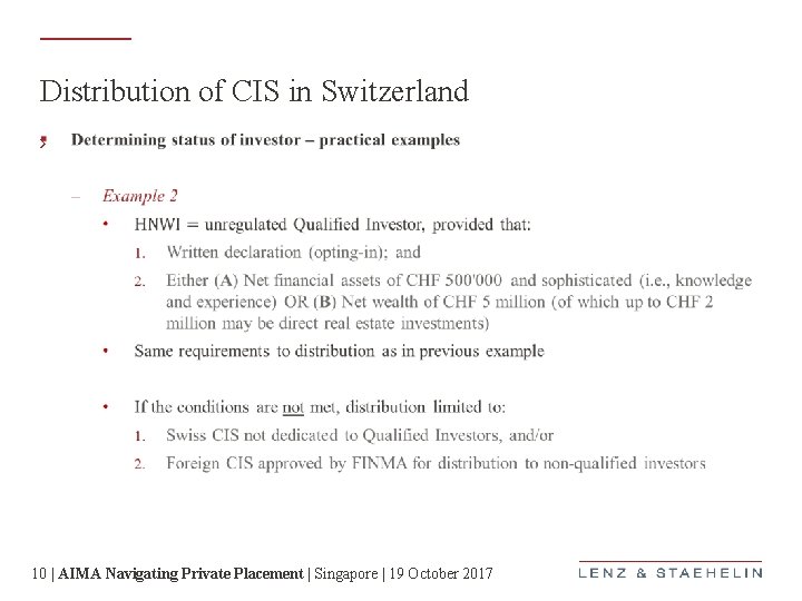 Distribution of CIS in Switzerland › 10 | AIMA Navigating Private Placement | Singapore