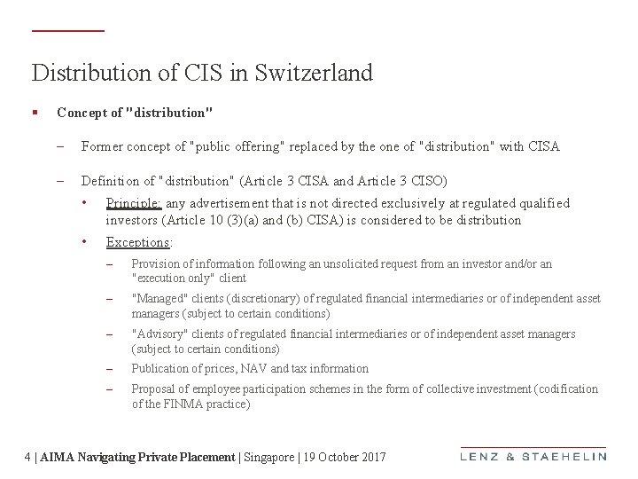 Distribution of CIS in Switzerland § Concept of "distribution" – Former concept of "public
