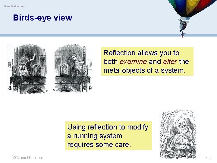 ST — Reflection Birds-eye view Reflection allows you to both examine and alter the
