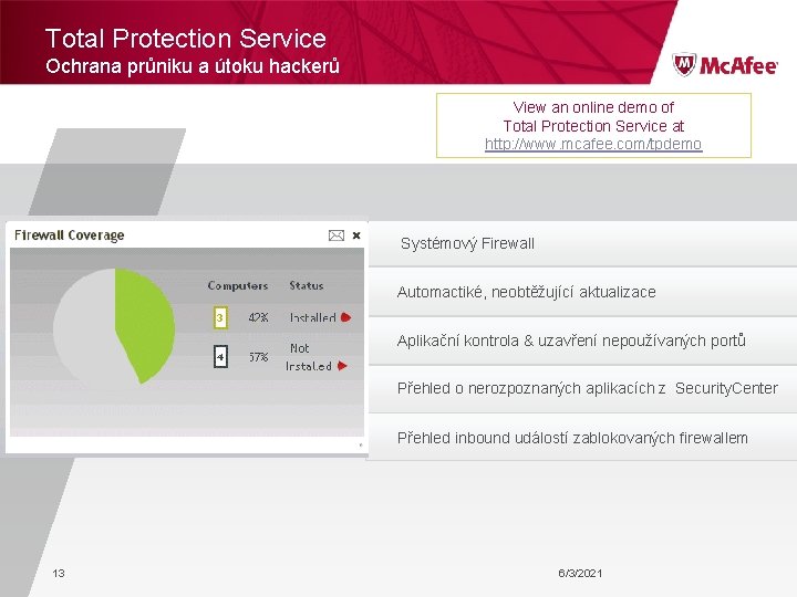 Total Protection Service Ochrana průniku a útoku hackerů View an online demo of Total