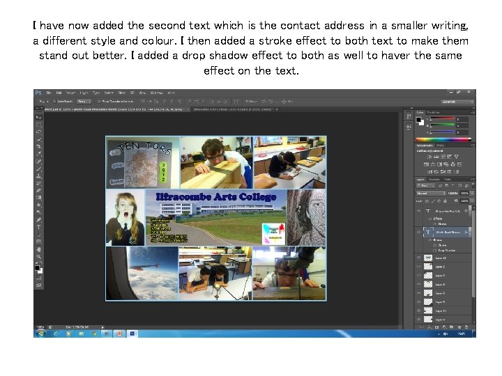 I have now added the second text which is the contact address in a
