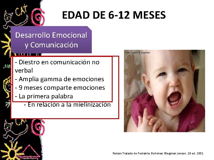 EDAD DE 6 -12 MESES Desarrollo Emocional y Comunicación Desarrollo Cognitivo Físico --Se ↑