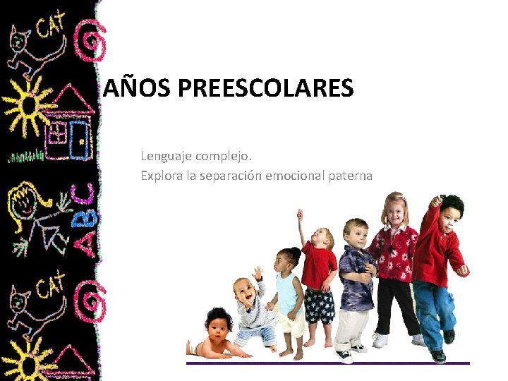 AÑOS PREESCOLARES Lenguaje complejo. Explora la separación emocional paterna 