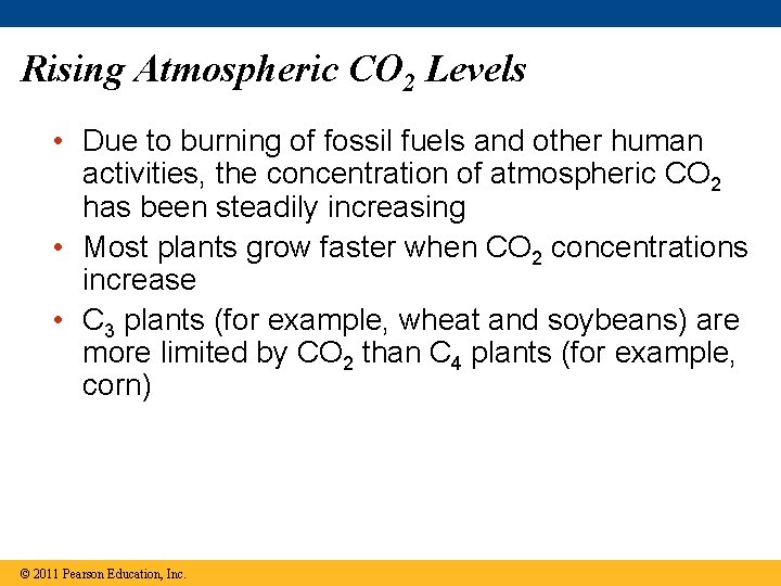 Rising Atmospheric CO 2 Levels • Due to burning of fossil fuels and other