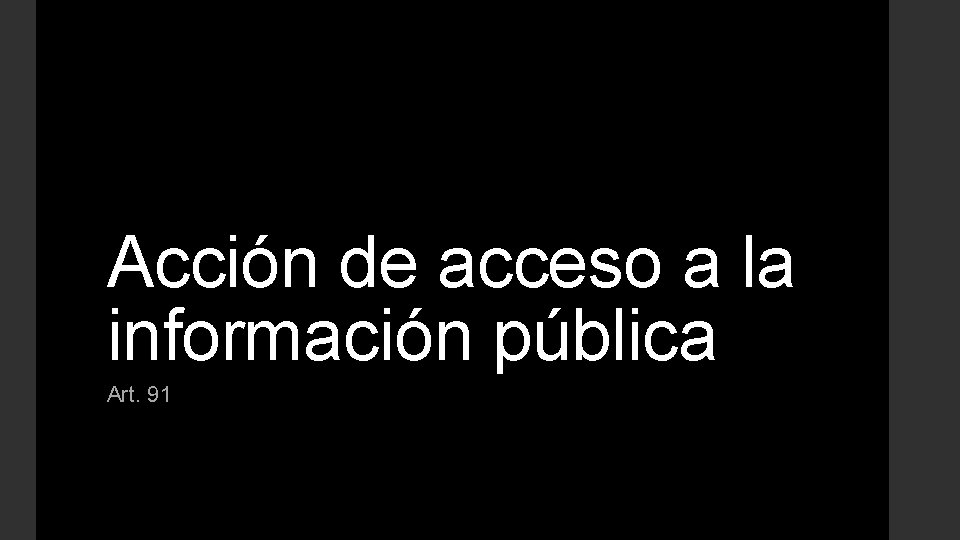 Acción de acceso a la información pública Art. 91 