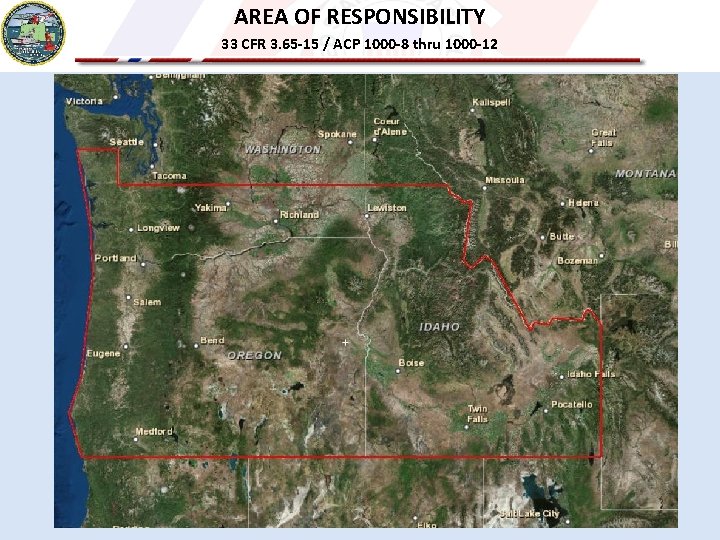 AREA OF RESPONSIBILITY 33 CFR 3. 65 -15 / ACP 1000 -8 thru 1000