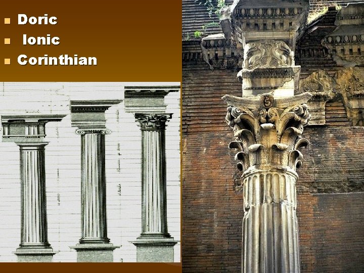 n n n Doric Ionic Corinthian 