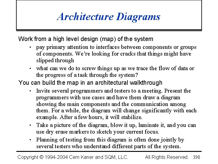 Architecture Diagrams Work from a high level design (map) of the system • pay