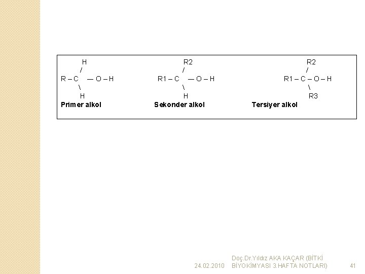 H / R–C ―O–H  H Primer alkol R 2 / R 1 –