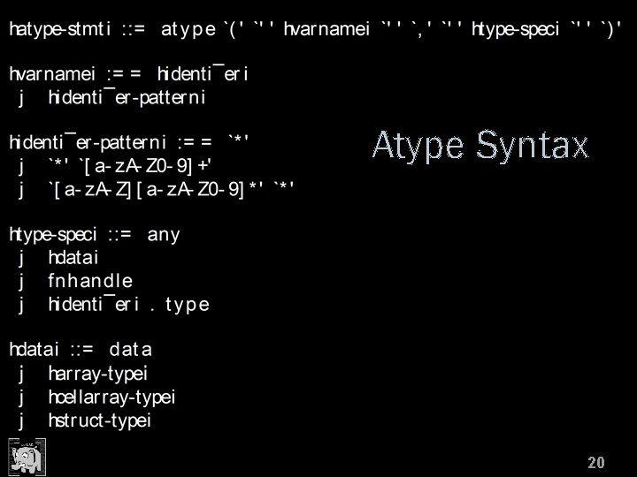 Atype Syntax 20 