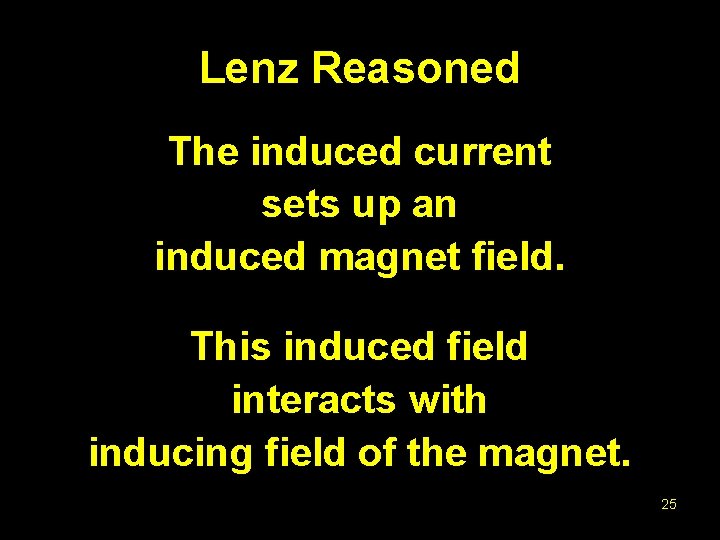 Lenz Reasoned The induced current sets up an induced magnet field. This induced field