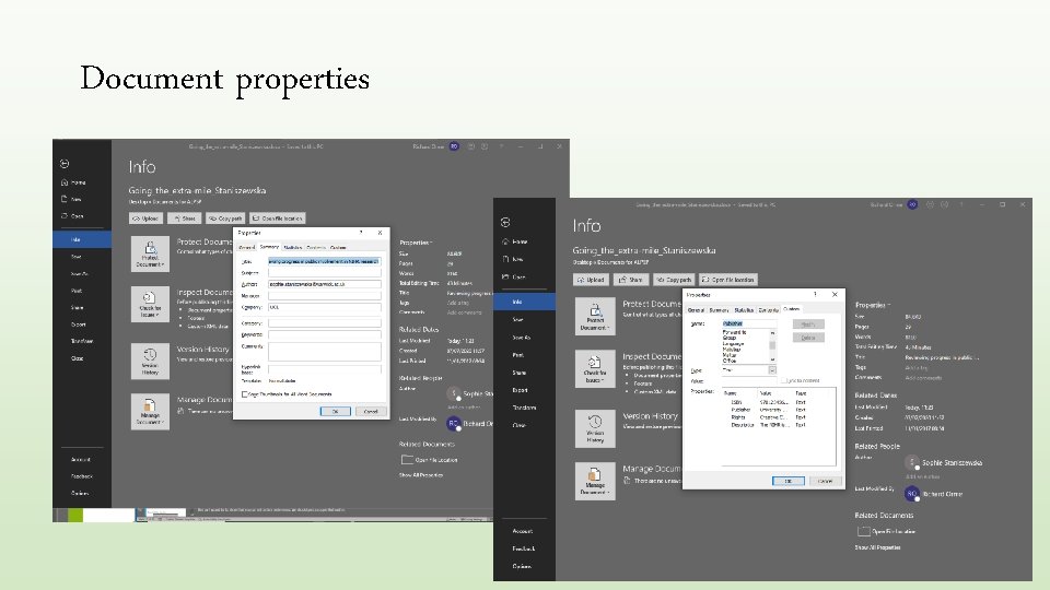 Document properties 