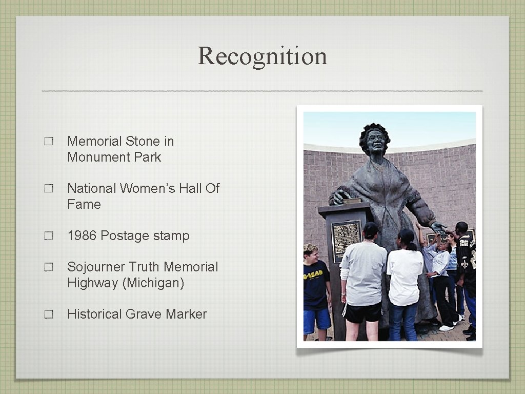 Recognition Memorial Stone in Monument Park National Women’s Hall Of Fame 1986 Postage stamp