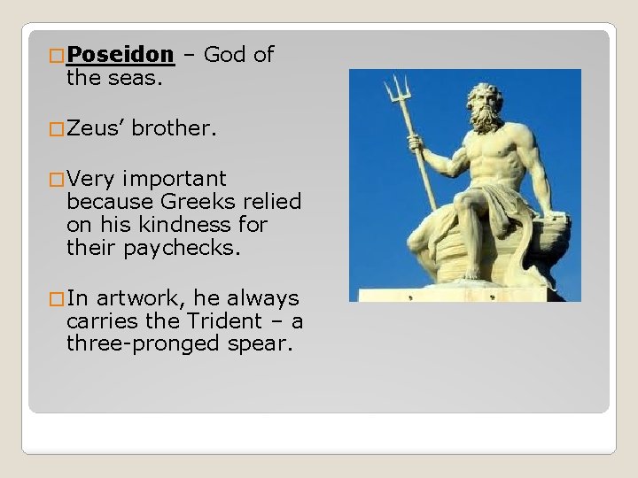 Poseidon The Seas Zeus God Of Brother Very