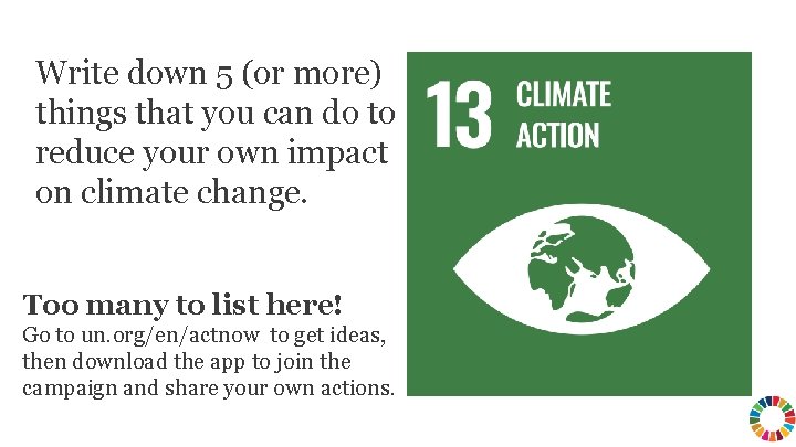 Write down 5 (or more) things that you can do to reduce your own Write down 5 (or more) things that you can do to reduce your own