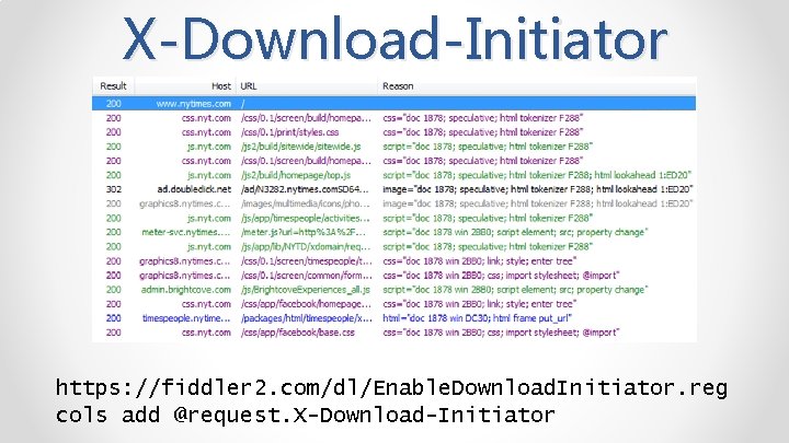 X-Download-Initiator https: //fiddler 2. com/dl/Enable. Download. Initiator. reg cols add @request. X-Download-Initiator 