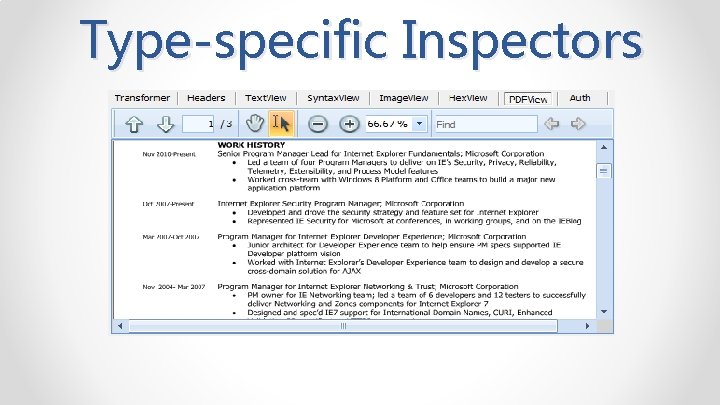 Type-specific Inspectors 