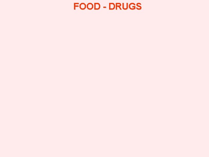 FOOD - DRUGS FOOD - DRUGS