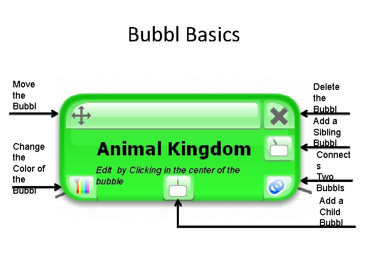 Bubbl Basics Move the Bubbl Change the Color of the Bubbl Edit by Clicking