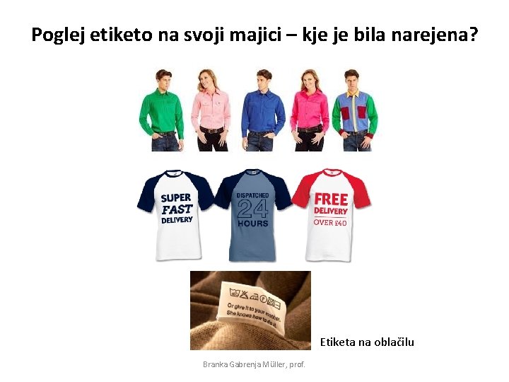 Poglej etiketo na svoji majici – kje je bila narejena? Etiketa na oblačilu Branka