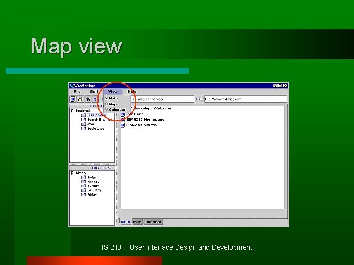 Map view IS 213 -- User Interface Design and Development 