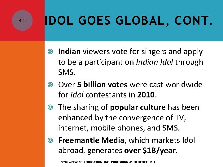 4 -5 IDOL GOES GLOBAL, CONT. Indian viewers vote for singers and apply to