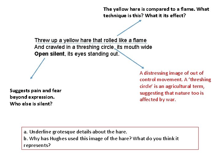 The yellow hare is compared to a flame. What technique is this? What it