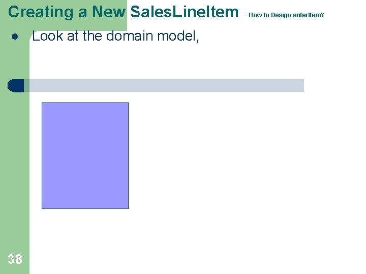 Creating a New Sales. Line. Item l 38 Look at the domain model, - Creating a New Sales. Line. Item l 38 Look at the domain model, -