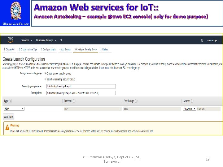 Amazon Web services for Io. T: : Amazon Auto. Scaling – example @aws EC