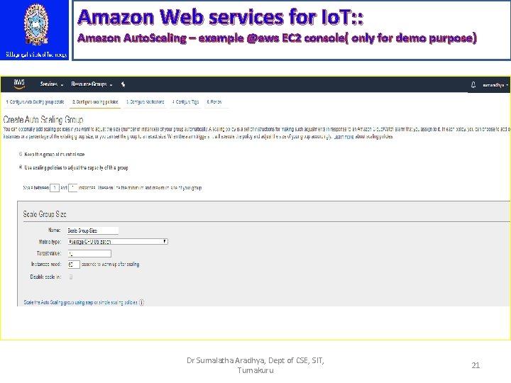 Amazon Web services for Io. T: : Amazon Auto. Scaling – example @aws EC