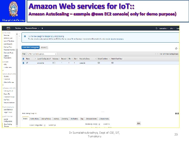 Amazon Web services for Io. T: : Amazon Auto. Scaling – example @aws EC