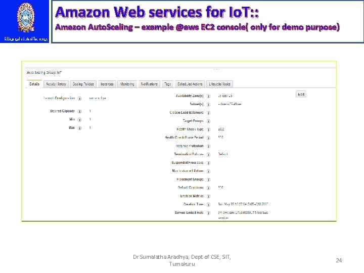Amazon Web services for Io. T: : Amazon Auto. Scaling – example @aws EC