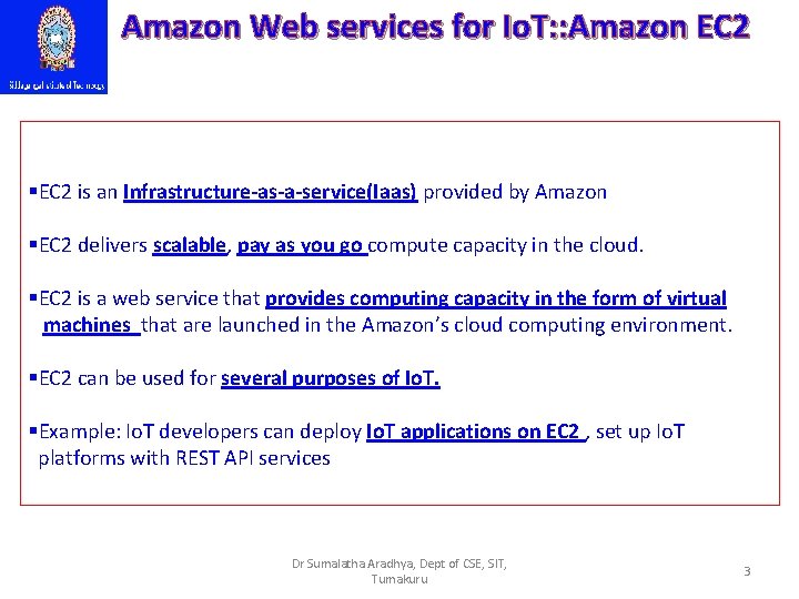 Amazon Web services for Io. T: : Amazon EC 2 §EC 2 is an