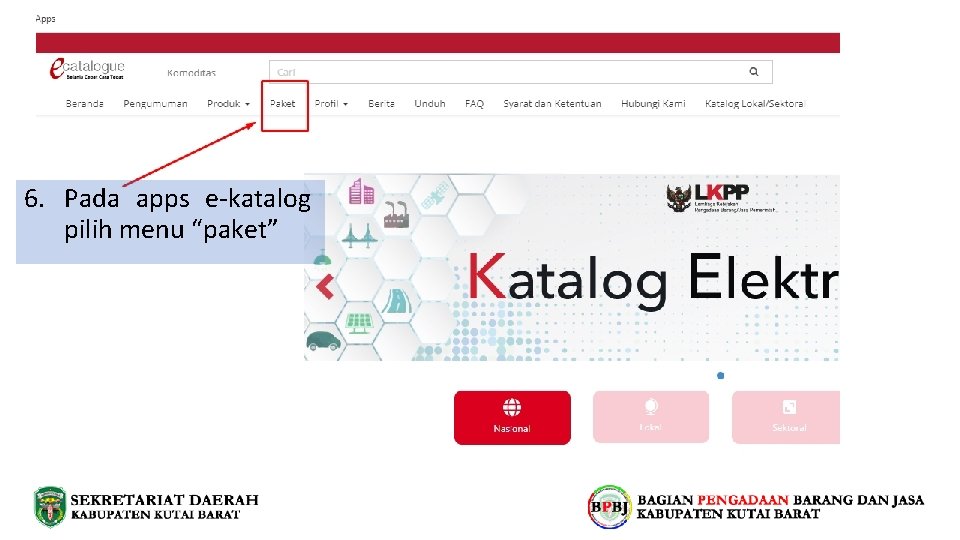 6. Pada apps e-katalog pilih menu “paket” 