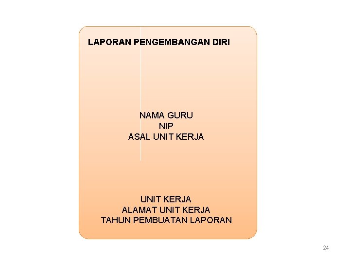 LAPORAN PENGEMBANGAN DIRI NAMA GURU NIP ASAL UNIT KERJA ALAMAT UNIT KERJA TAHUN PEMBUATAN