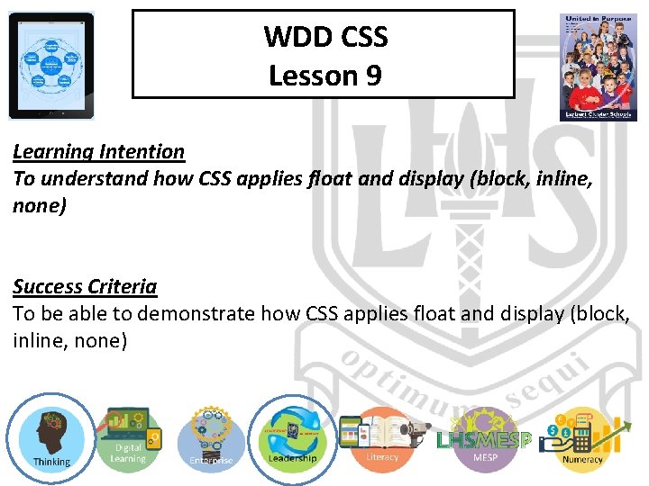 WDD CSS Lesson 9 Learning Intention To understand how CSS applies float and display