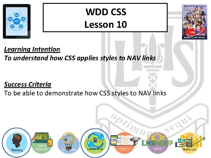 WDD CSS Lesson 10 Learning Intention To understand how CSS applies styles to NAV