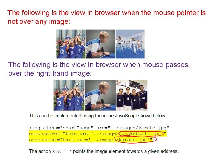 The following is the view in browser when the mouse pointer is not over