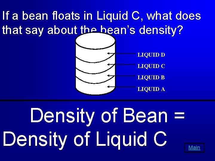 If a bean floats in Liquid C, what does that say about the bean’s