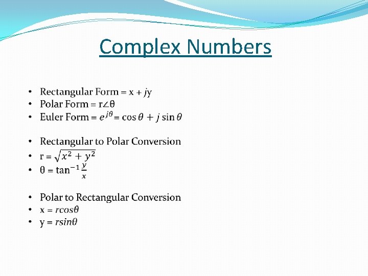 Complex Numbers 