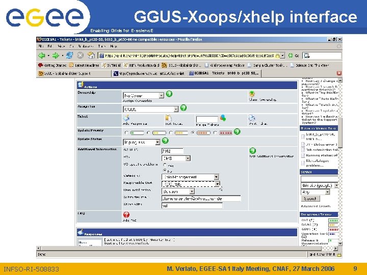 GGUS-Xoops/xhelp interface Enabling Grids for E-scienc. E INFSO-RI-508833 M. Verlato, EGEE-SA 1 Italy Meeting,