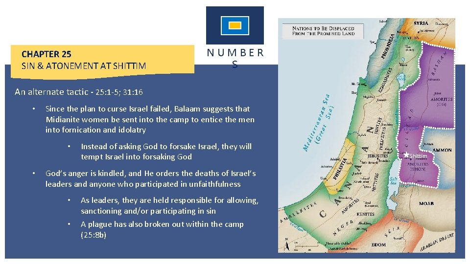 CHAPTER 25 SIN & ATONEMENT AT SHITTIM NUMBER S An alternate tactic - 25: