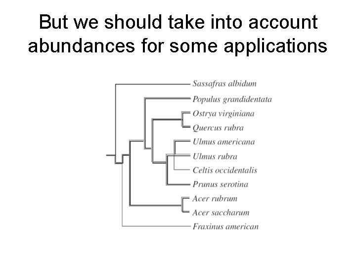 But we should take into account abundances for some applications 