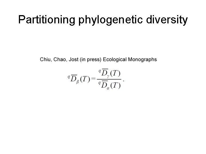 Partitioning phylogenetic diversity 
