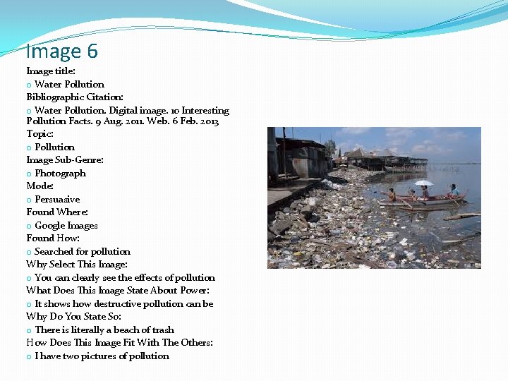 Image 6 Image title: o Water Pollution Bibliographic Citation: o Water Pollution. Digital image.