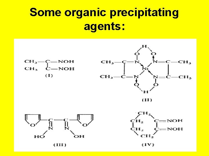 Some organic precipitating agents: 