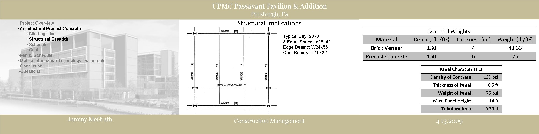 UPMC Passavant Pavilion & Addition Pittsburgh, Pa • Project Overview • Architectural Precast Concrete