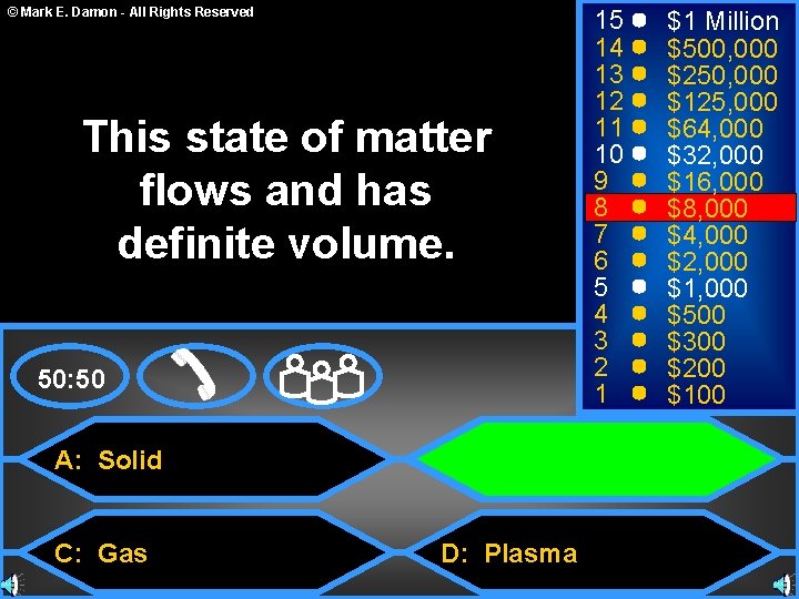 © Mark E. Damon - All Rights Reserved This state of matter flows and