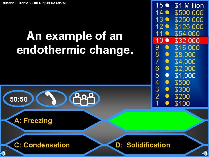 © Mark E. Damon - All Rights Reserved An example of an endothermic change.